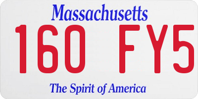 MA license plate 160FY5