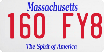MA license plate 160FY8