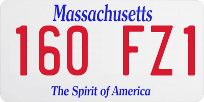 MA license plate 160FZ1