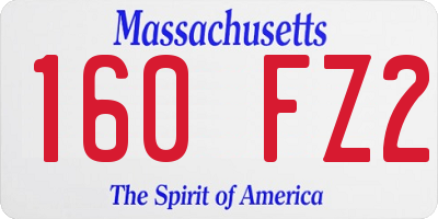MA license plate 160FZ2