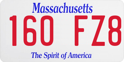 MA license plate 160FZ8