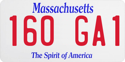 MA license plate 160GA1