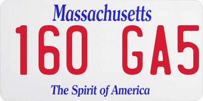 MA license plate 160GA5