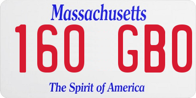 MA license plate 160GB0