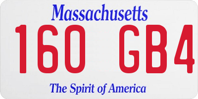 MA license plate 160GB4