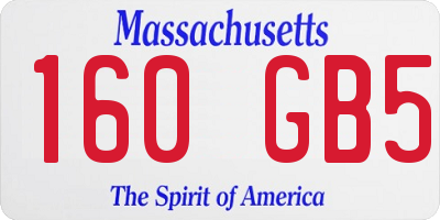 MA license plate 160GB5