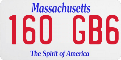 MA license plate 160GB6