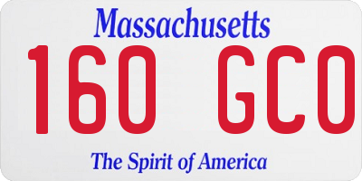MA license plate 160GC0