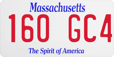 MA license plate 160GC4