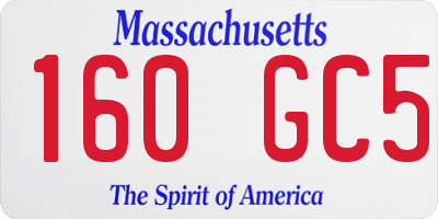 MA license plate 160GC5