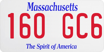 MA license plate 160GC6