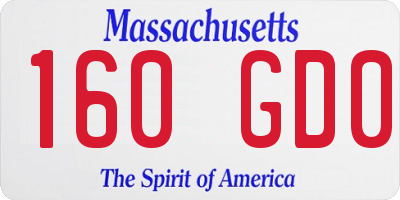 MA license plate 160GD0