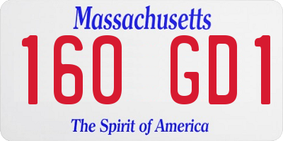 MA license plate 160GD1