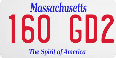 MA license plate 160GD2