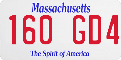 MA license plate 160GD4