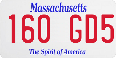 MA license plate 160GD5