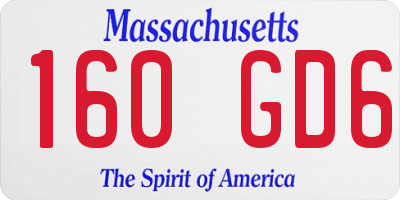 MA license plate 160GD6