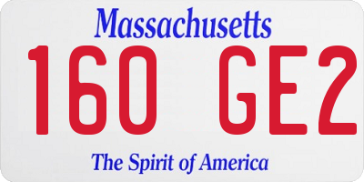 MA license plate 160GE2