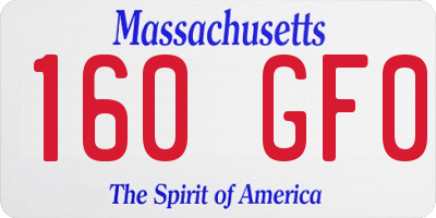 MA license plate 160GF0