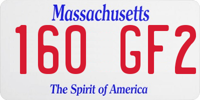 MA license plate 160GF2