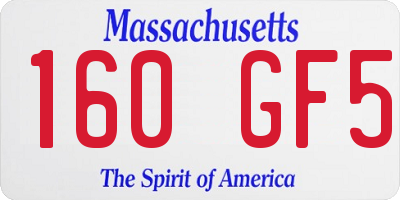 MA license plate 160GF5