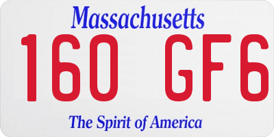 MA license plate 160GF6