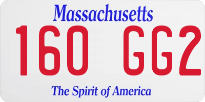 MA license plate 160GG2