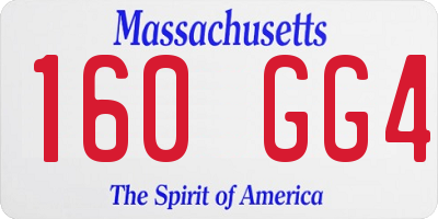 MA license plate 160GG4