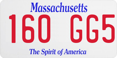 MA license plate 160GG5
