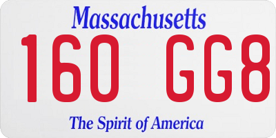 MA license plate 160GG8