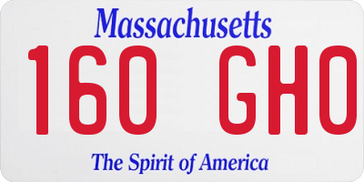 MA license plate 160GH0