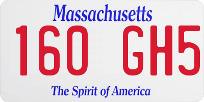 MA license plate 160GH5