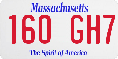 MA license plate 160GH7