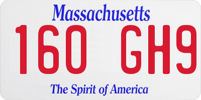 MA license plate 160GH9