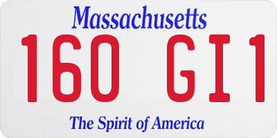 MA license plate 160GI1