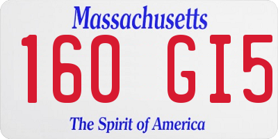 MA license plate 160GI5