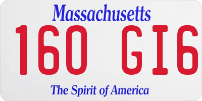 MA license plate 160GI6