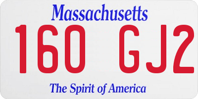 MA license plate 160GJ2