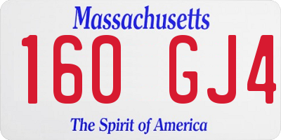 MA license plate 160GJ4