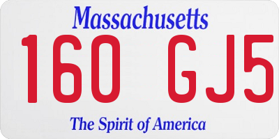 MA license plate 160GJ5