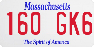 MA license plate 160GK6