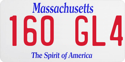MA license plate 160GL4