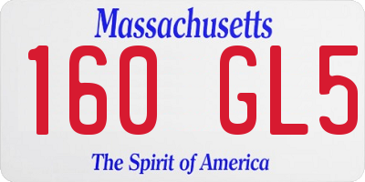 MA license plate 160GL5