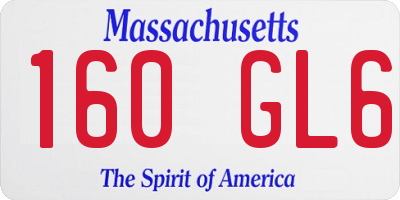MA license plate 160GL6