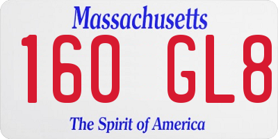 MA license plate 160GL8