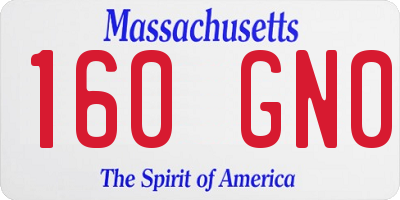 MA license plate 160GN0