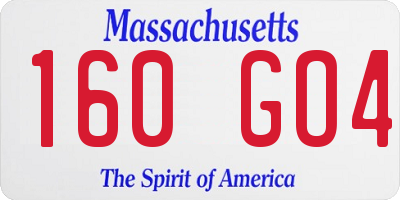MA license plate 160GO4
