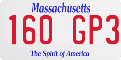 MA license plate 160GP3