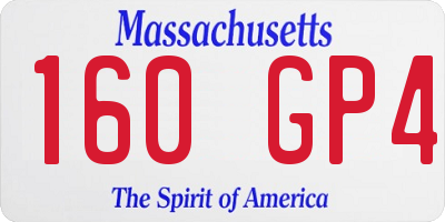 MA license plate 160GP4