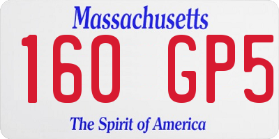 MA license plate 160GP5